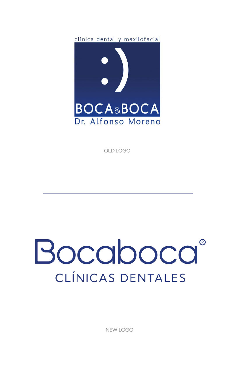 Comparativa antes y después logotipo BocaBoca rebranding
