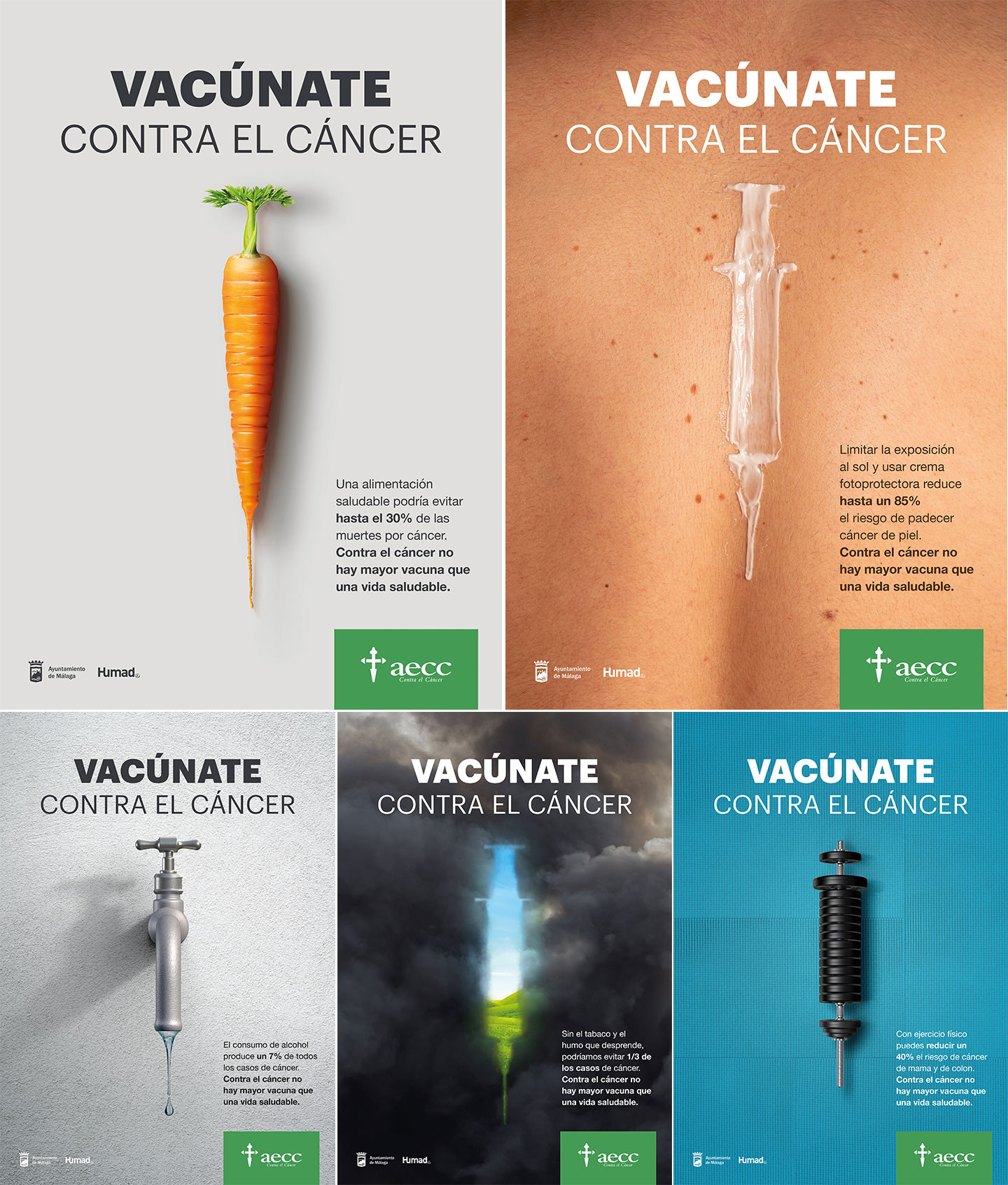 carteles vacúnate contra el cáncer campaña AECC