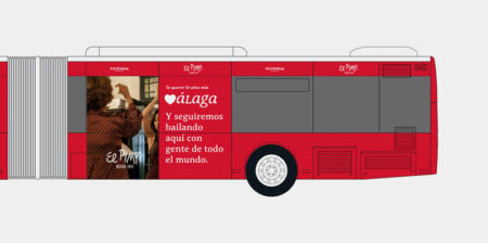 Maqueta de diseño de campaña en autobús urbano