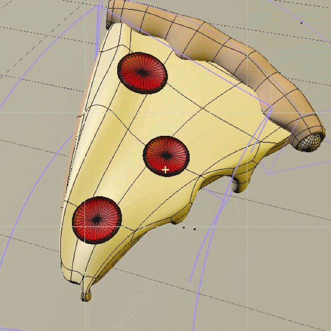 Pizza creación de modelo 3D